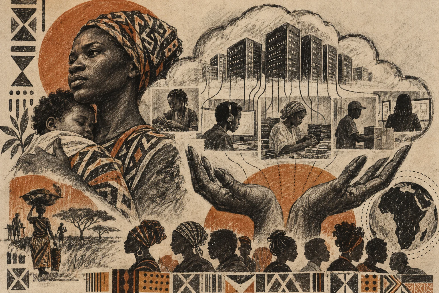 Illustration accompanying The people hidden inside the cloud